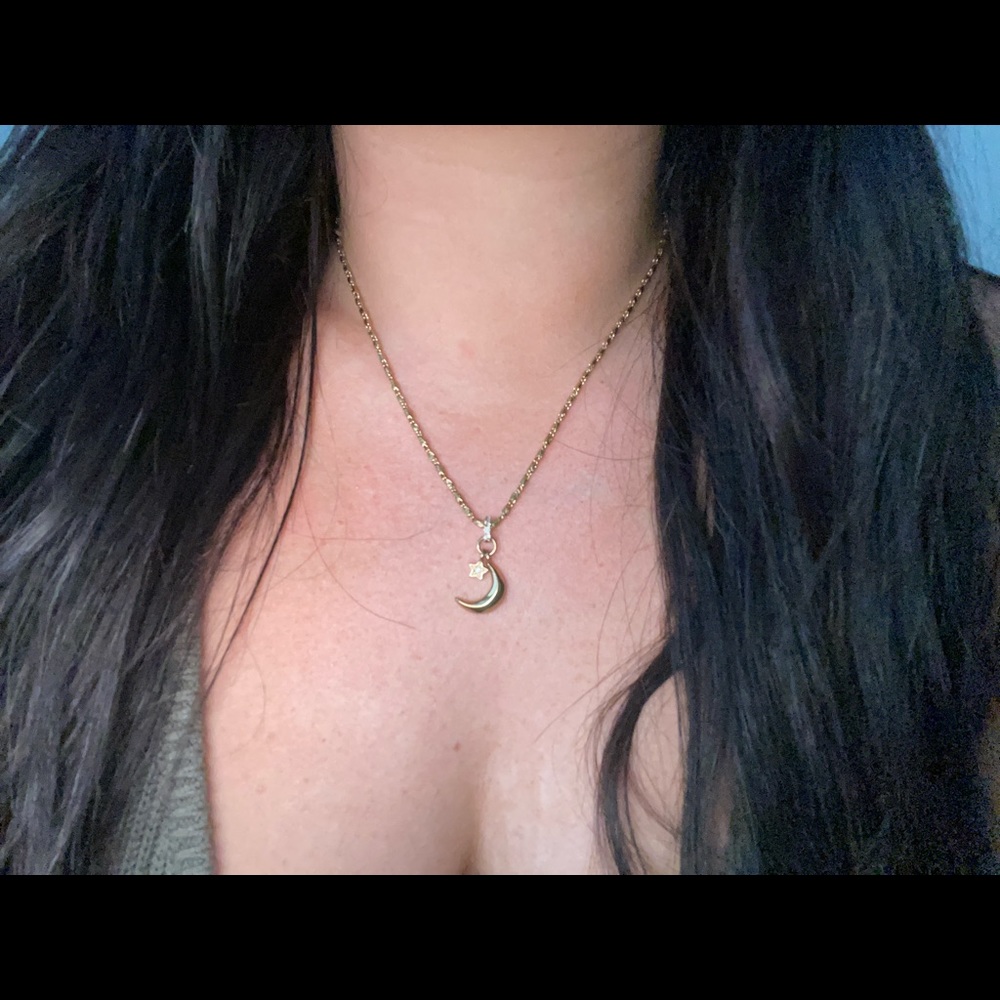 Planet blue moon necklace
